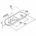 Berceau pour tube, distance du trou 45 mm; 131810-042-12; main-courante Ø42,4 mm, inox brossé 304 (13181004212)