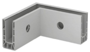 Angle 90°, Easy Glass Smart+, montage latéral; 168331-00-18; , intérieur, aluminium, brossé, anodisé 25µm - NEW