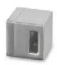 Support traversants, Square Line, perçage droite, barre 15x15 mm, plat, zamak, aspect inox brossé